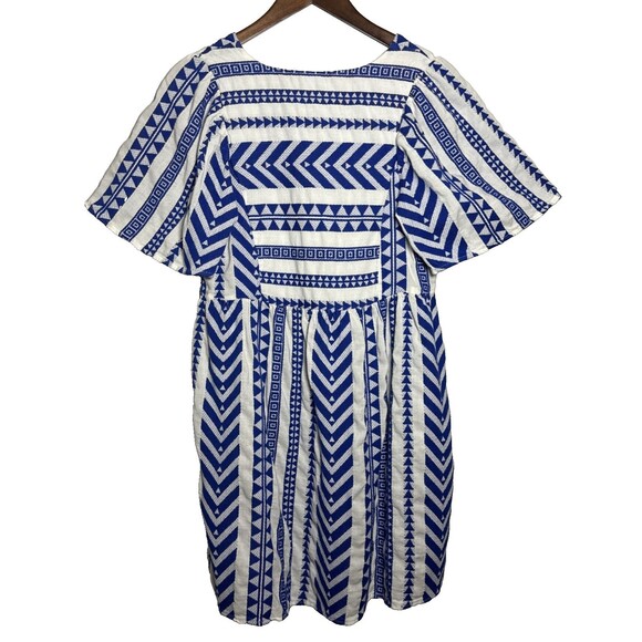 Old Navy Blue White Southwest Print Dress Women's Size Medium Knee Length - Picture 5 of 14